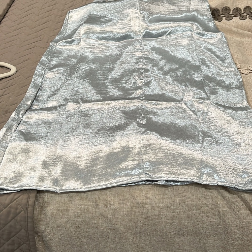 Urban Outfitters Chloe Silver Satin Slip Dress/NWT/S - Picture 11 of 15